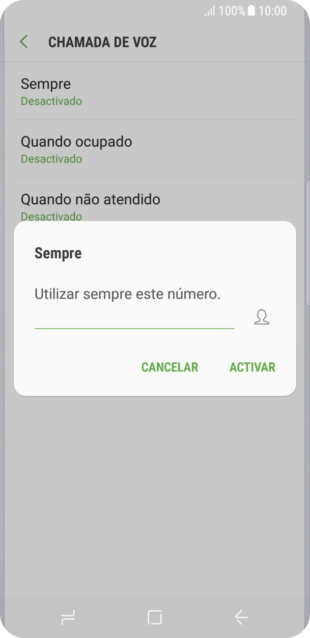 Introduza 123 e prima ACTIVAR.