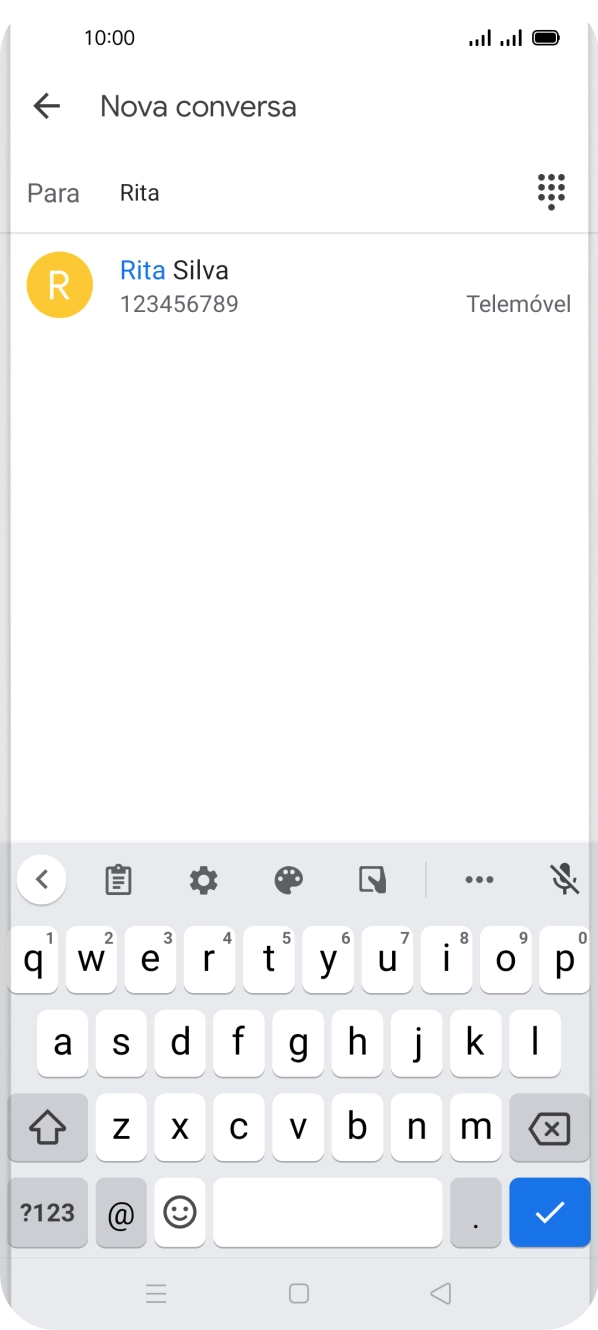 Prima o contacto pretendido.