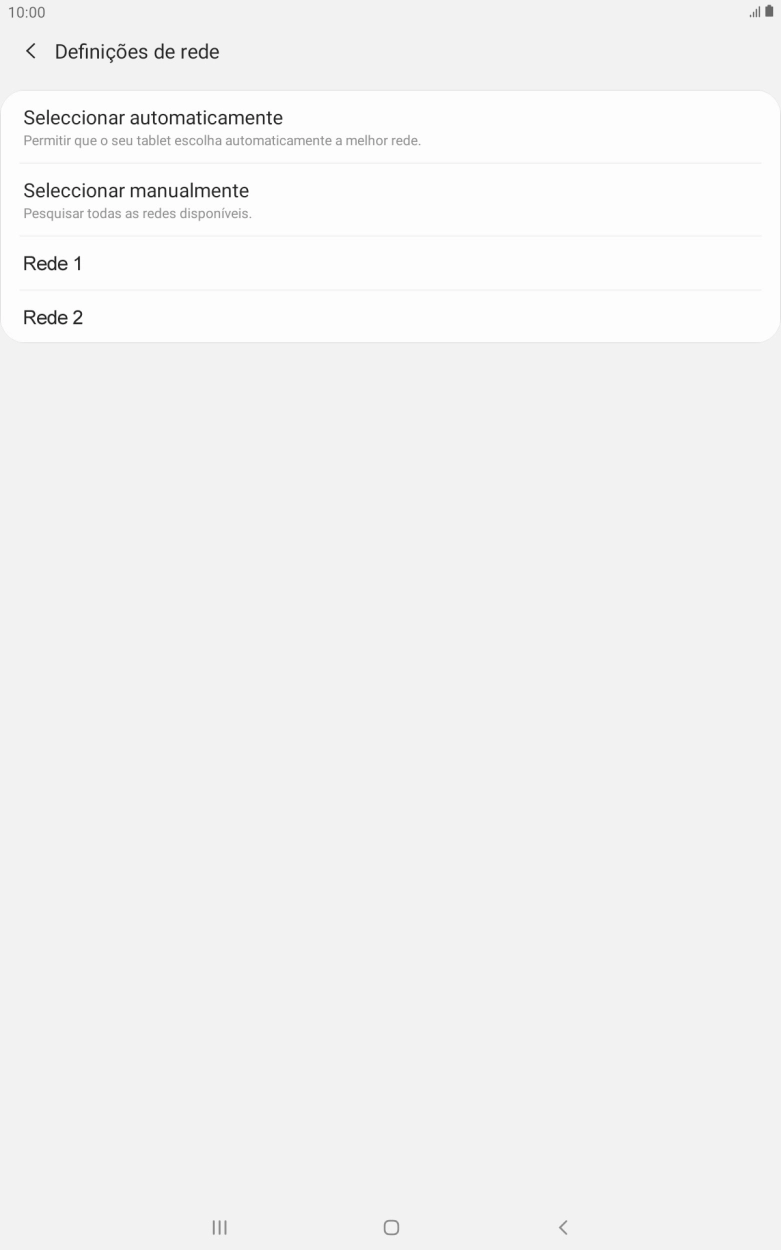 Prima a rede pretendida.