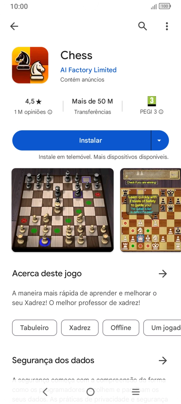 Prima Instalar e siga as indicações no ecrã para instalar a app.