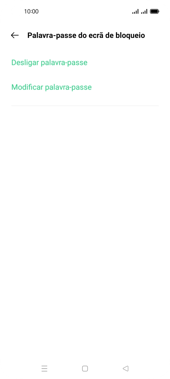 Prima Desligar palavra-passe.