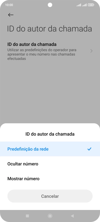 Prima Mostrar número para ativar a visualização do seu número.