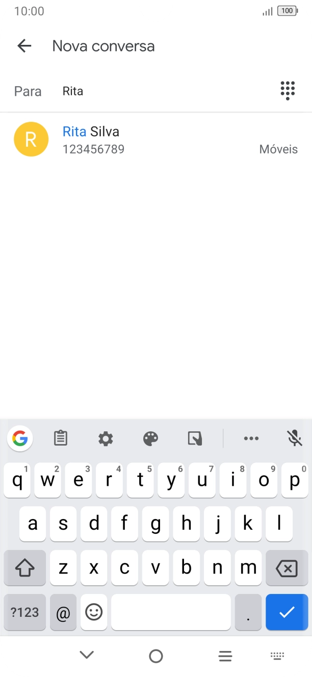 Prima o contacto pretendido.
