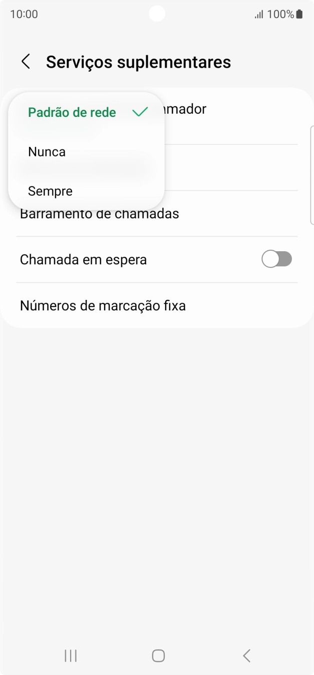 Prima Sempre para ativar a visualização do seu número.