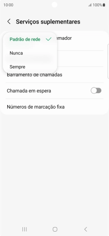 Prima Sempre para ativar a visualização do seu número.
