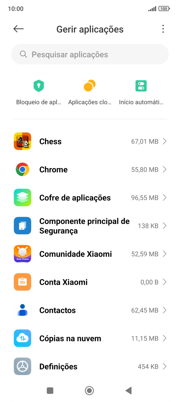 Prima a app pretendida.