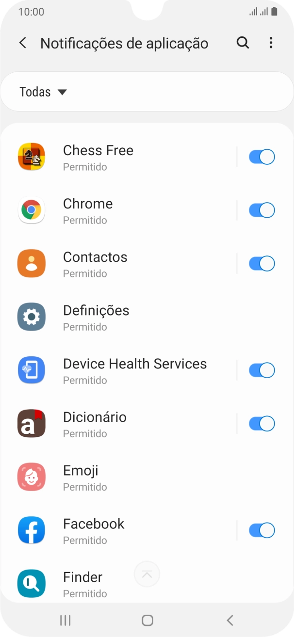 Prima a lista suspensa.