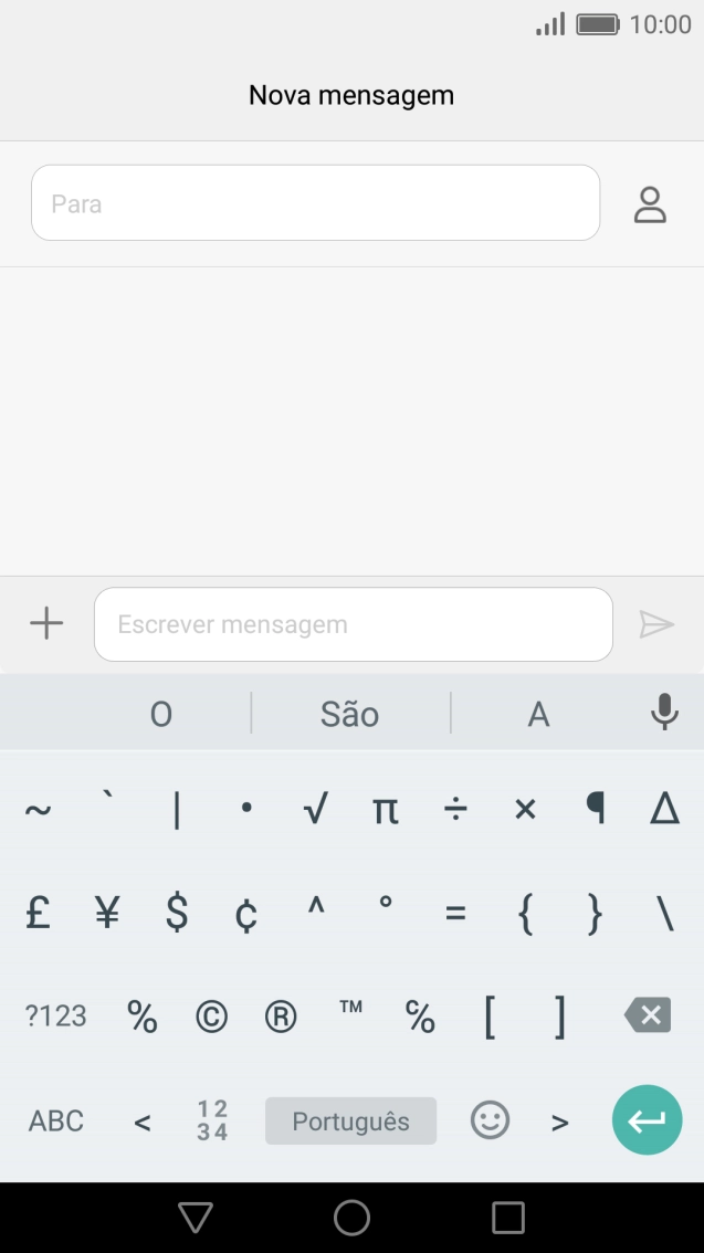 Prima ABC para voltar à introdução de texto.
