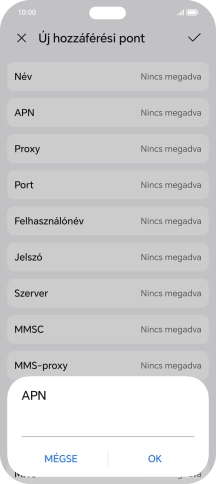 Amennyiben előfizetésed van, írd be azt, hogy mms.vodafone.net, és válaszd az OK lehetőséget.