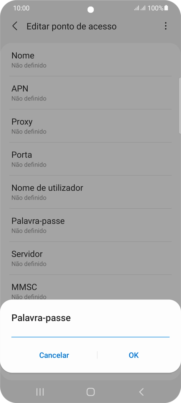 Introduza vodafone e prima OK.