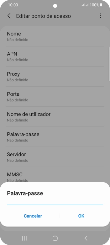 Introduza vodafone e prima OK.