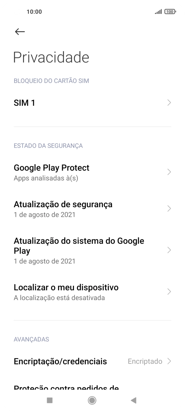 Prima o nome do cartão SIM.