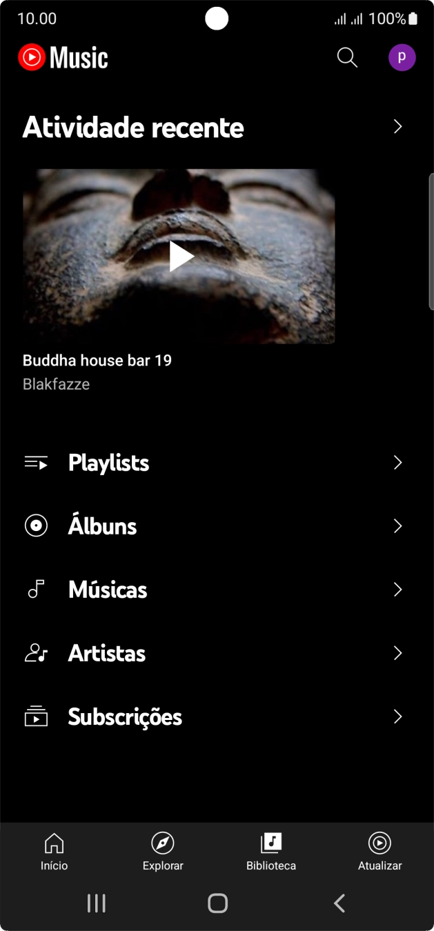 Prima a categoria pretendida e dirija-se ao ficheiro de música pretendido.