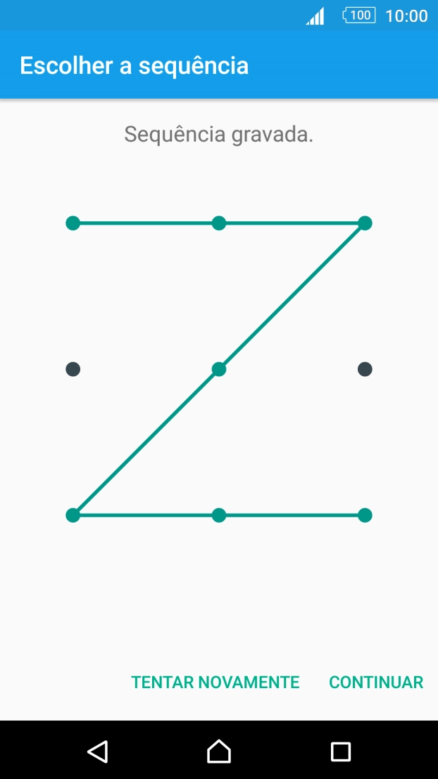 Deslize o dedo no ecrã ligando pelo menos quatro pontos e prima CONTINUAR.