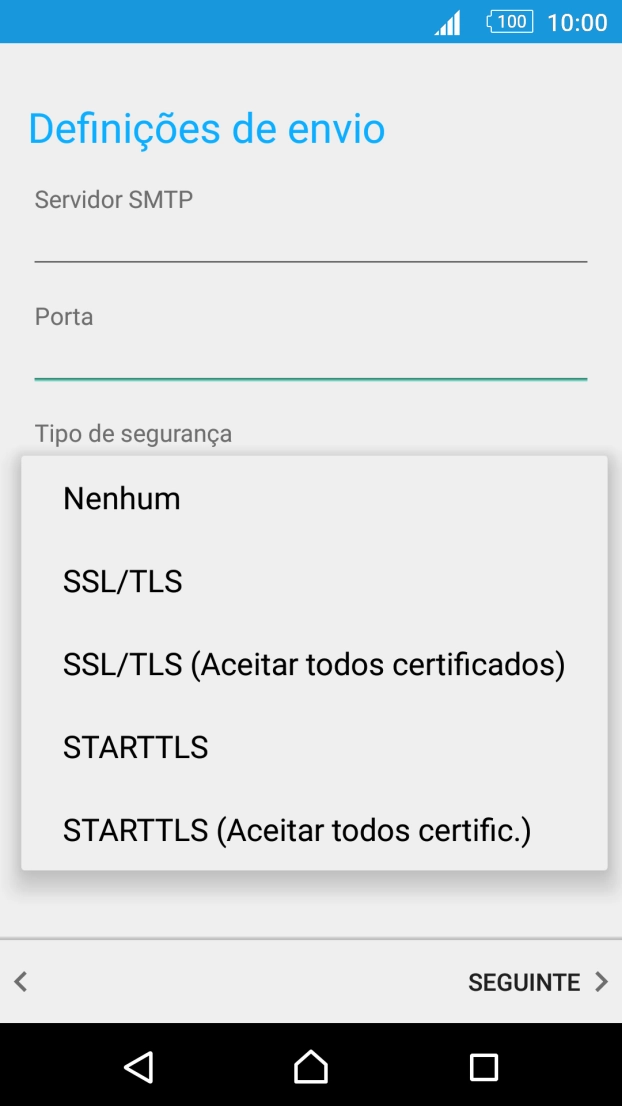 Prima Nenhum para desativar a função.