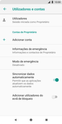Prima Adicionar conta.