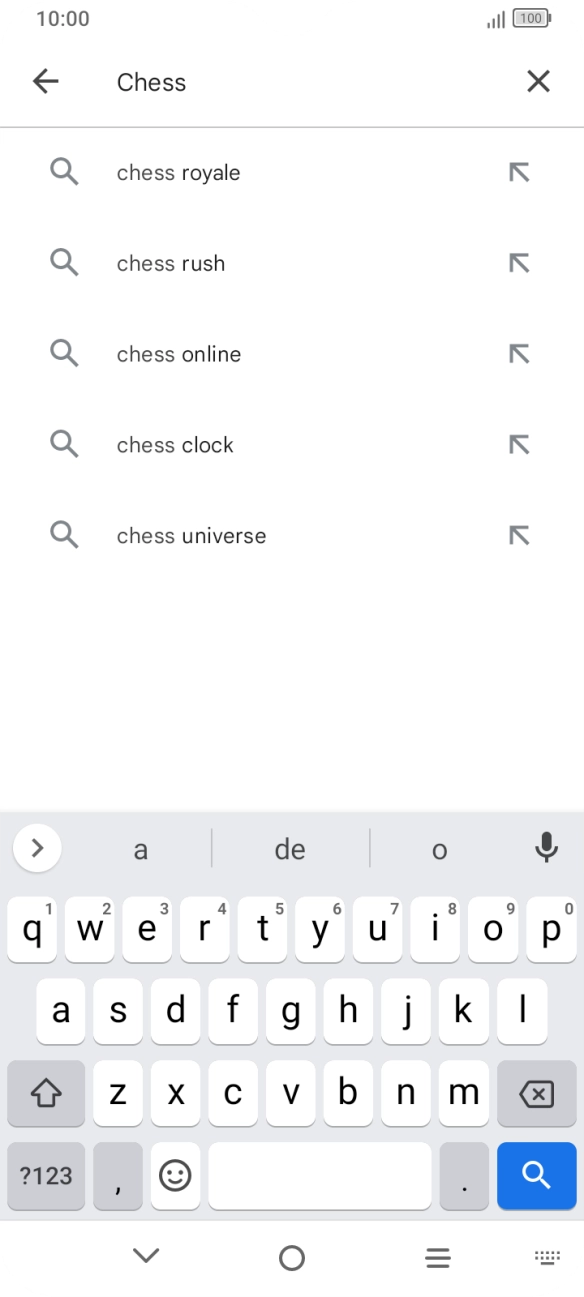 Introduza o nome ou categoria da app pretendida e prima o ícone para pesquisar.