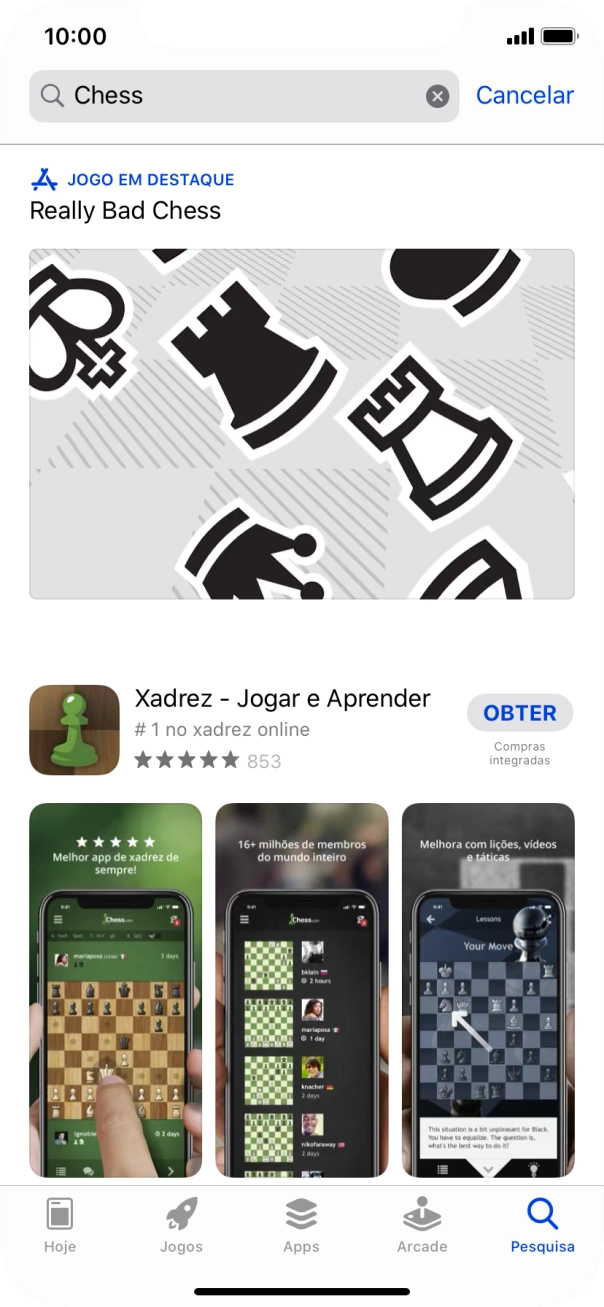 Prima a app pretendida.