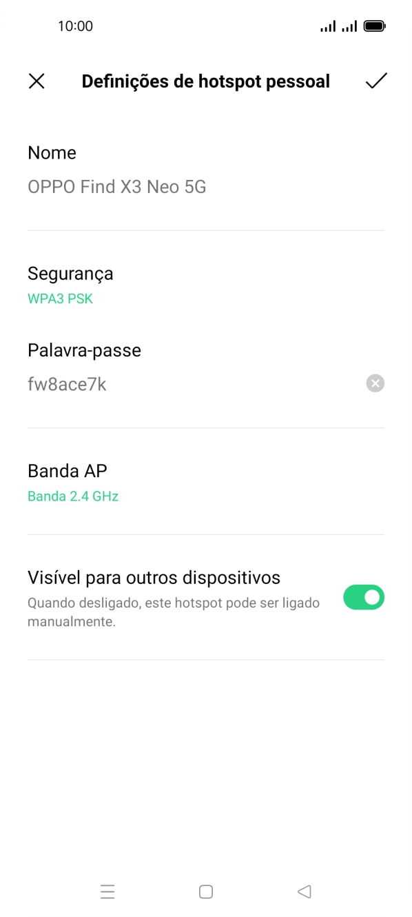 Prima Palavra-passe e introduza a password pretendida.