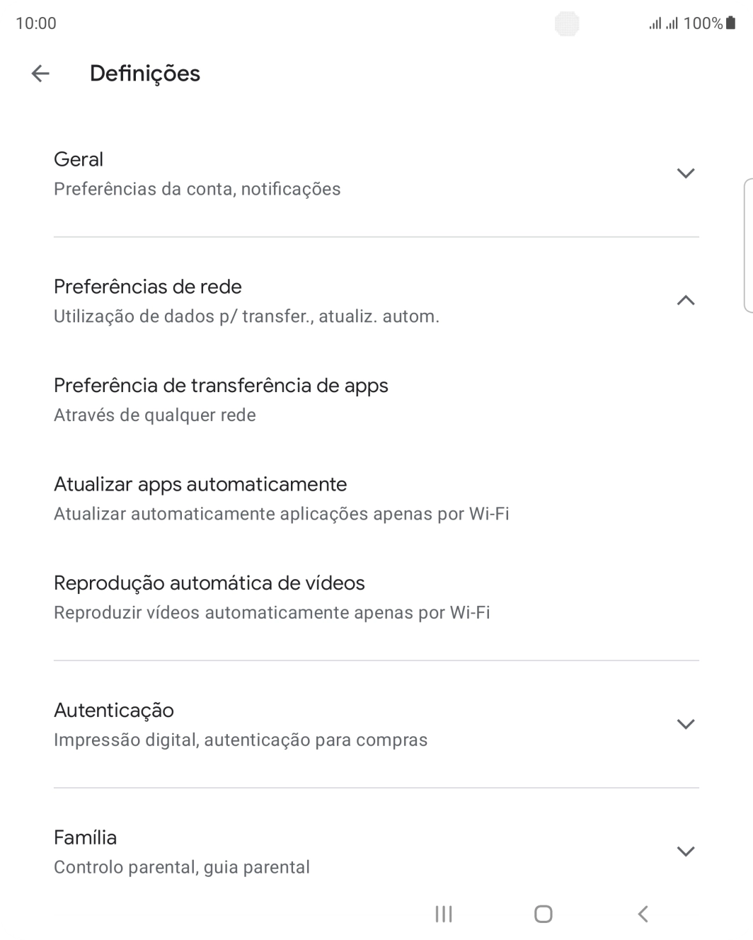 Prima Atualizar apps automaticamente.