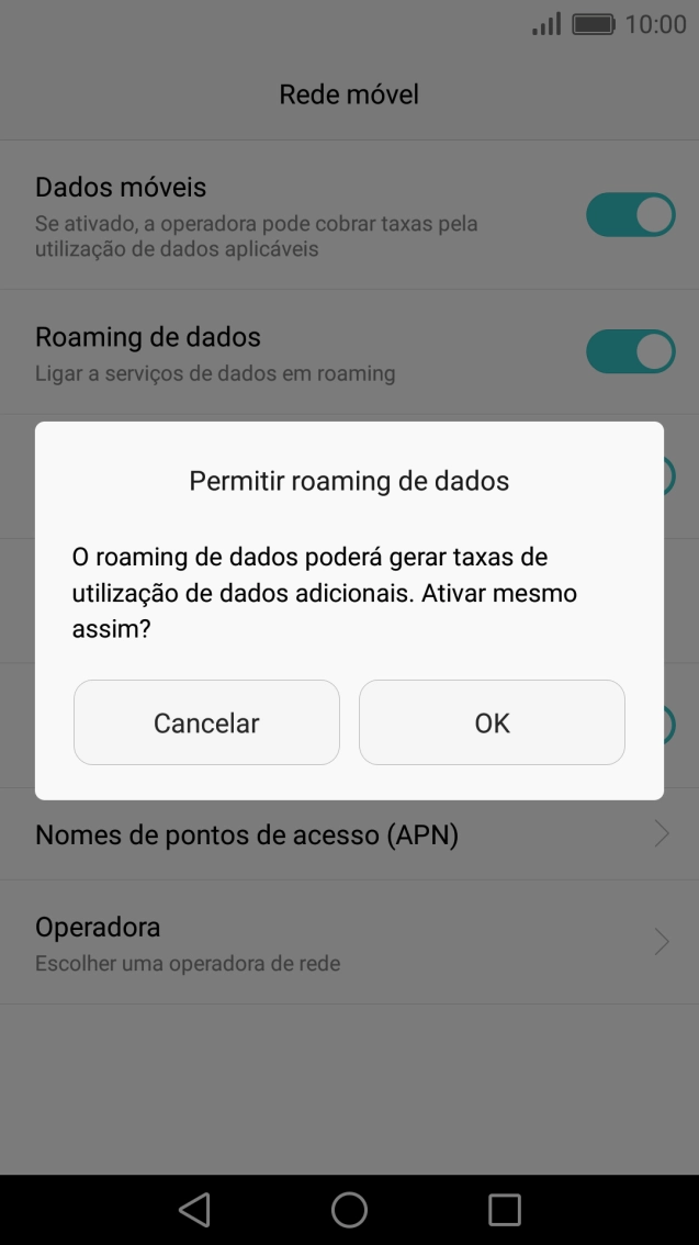 Se ativar a função, prima OK.