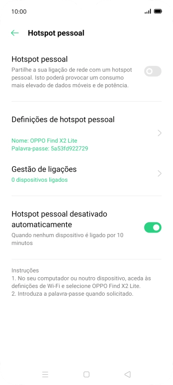 Prima Definições de hotspot pessoal.