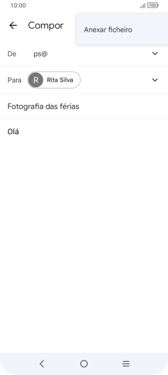 Prima Anexar ficheiro e vá até à pasta pretendida.