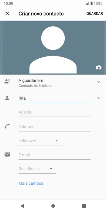 Prima Apelido e introduza o apelido.