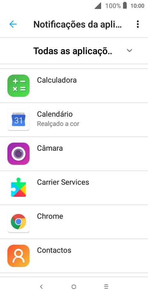 Prima a app pretendida.