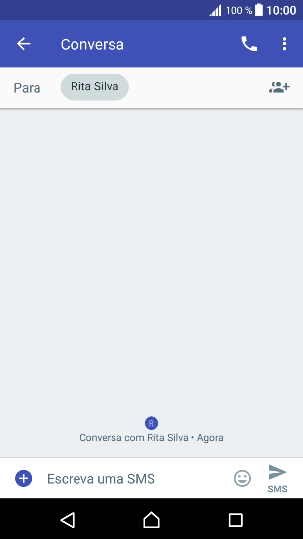 Prima o campo de escrita e escreva o texto da sua mensagem multimédia.