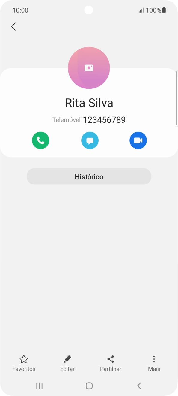 Prima o ícone de chamada.