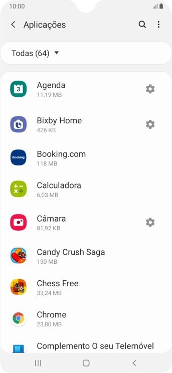 Prima a app pretendida.