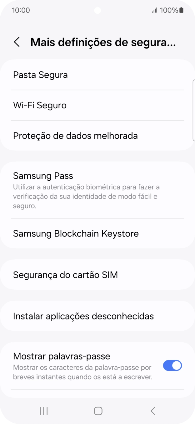 Prima Segurança do cartão SIM.