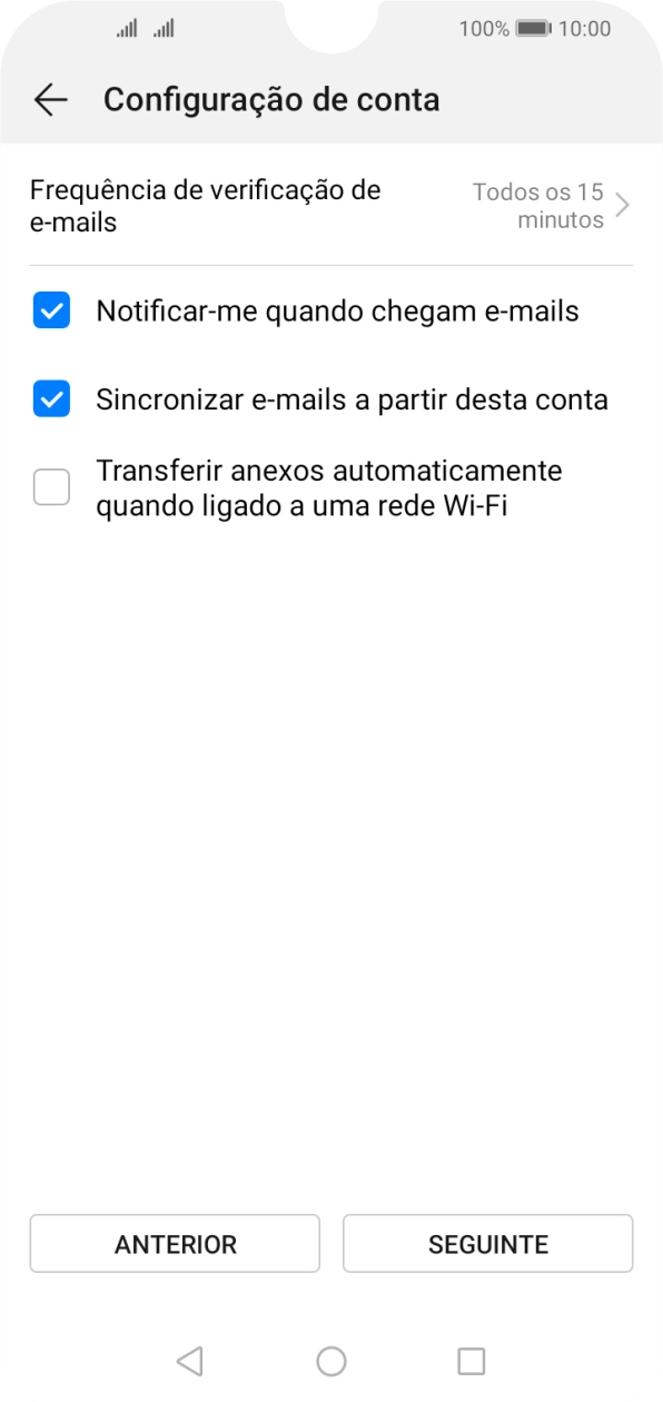 Prima Frequência de verificação de e-mails.