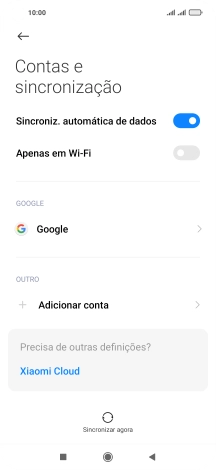 Prima Adicionar conta.
