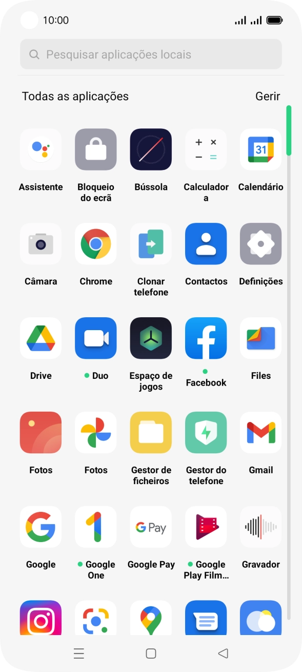 Prima Fotos e vá até à pasta pretendida.