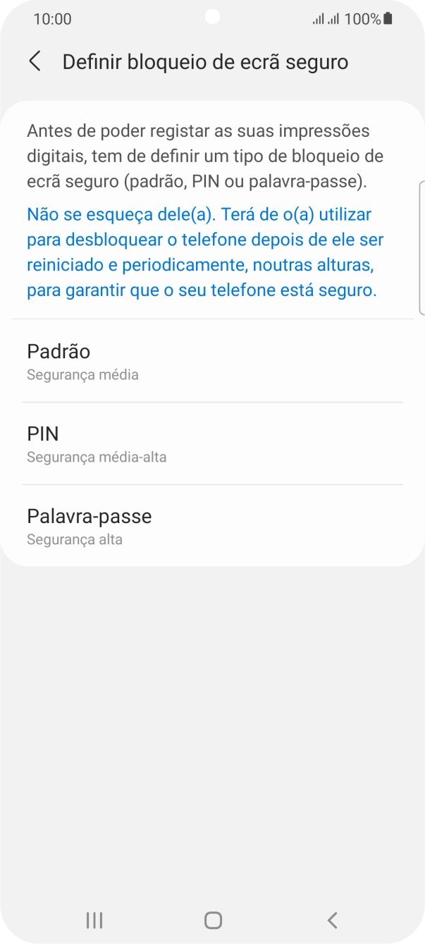 Prima o código de bloqueio do telefone pretendido e siga as indicações no ecrã para estabelecer um código de bloqueio adicional.
