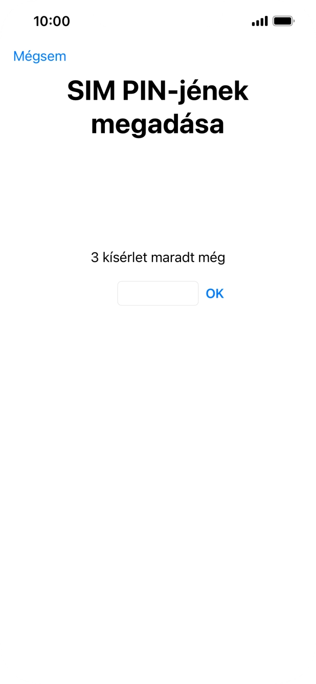 Amennyiben a SIM-kártyád zárolva van, írd be a PIN-kódodat, és válaszd az OK lehetőséget.
