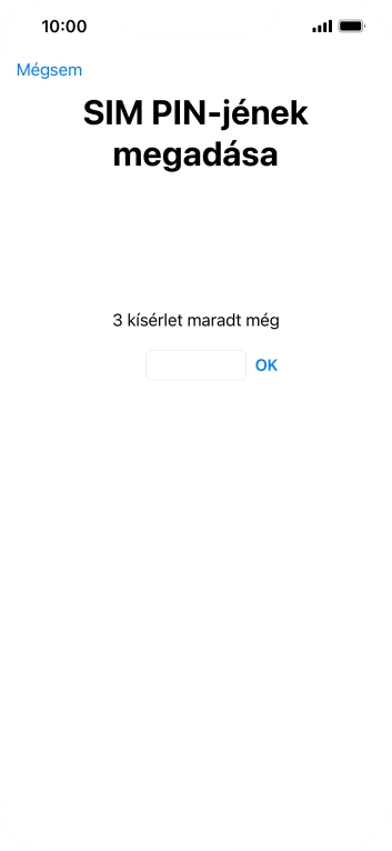 Amennyiben a SIM-kártyád zárolva van, írd be a PIN-kódodat, és válaszd az OK lehetőséget.