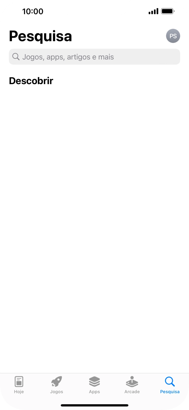 Prima o campo de pesquisa e introduza o nome ou categoria da app pretendida.