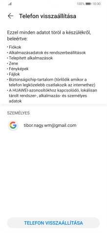Válaszd a TELEFON VISSZAÁLLÍTÁSA lehetőséget.