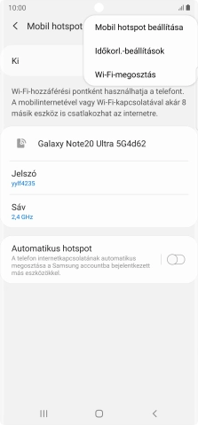 Válaszd a Mobil hotspot beállítása lehetőséget.