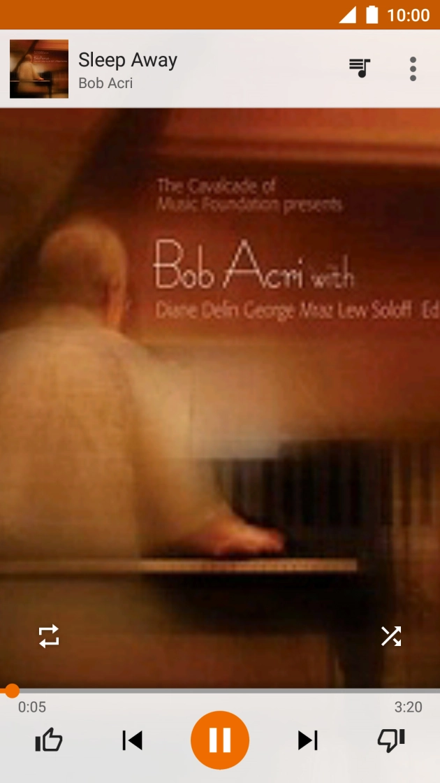 Prima a seta para a direita para ir para o ficheiro de música seguinte.