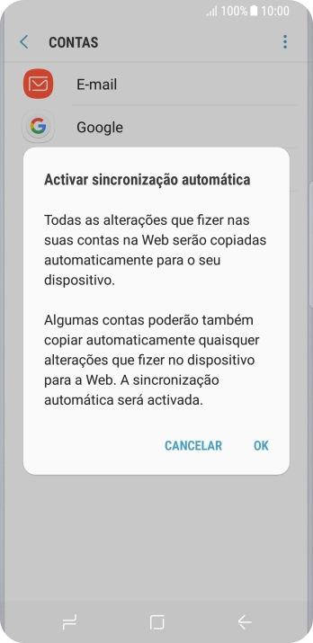 Prima OK para ativar a função.