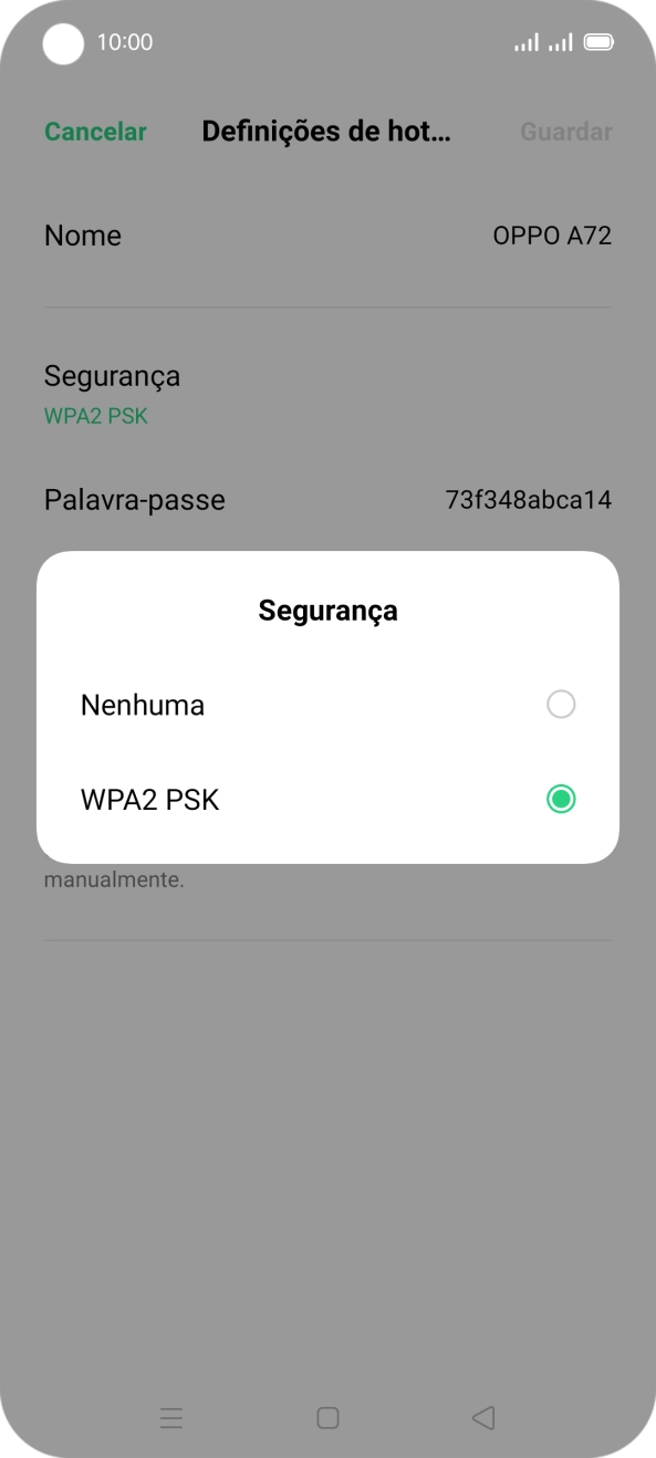 Prima WPA2 PSK para proteger o hotspot Wi-Fi com uma password.
