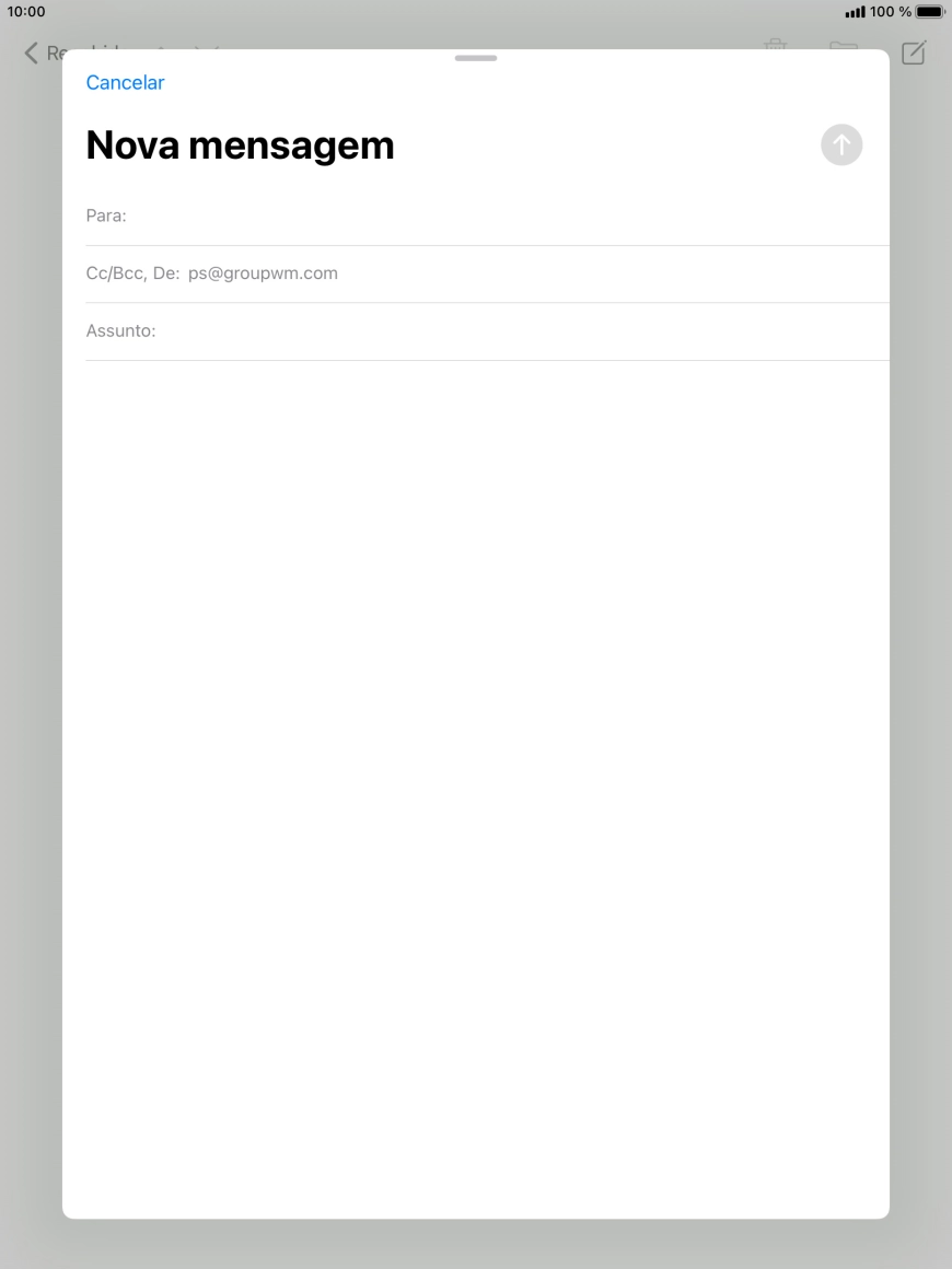 Prima Para: e introduza as primeiras letras do nome do destinatário.
