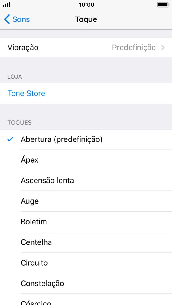 Prima os tons de toque pretendidos para os ouvir.