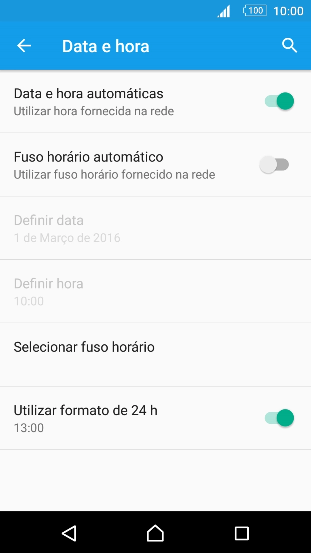 Prima Fuso horário automático para ativar a função.