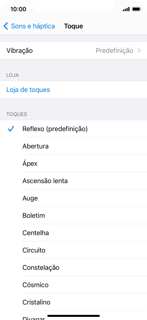 Prima os tons de toque pretendidos para os ouvir.