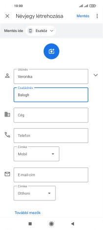 Kattints a Telefon mezőre, és írd be a kívánt telefonszámot.